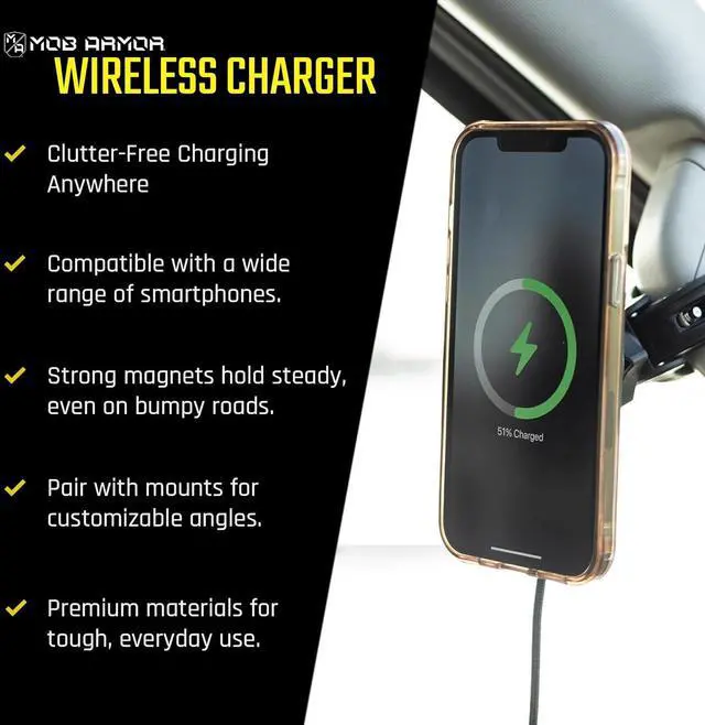 Alt view image 4 of 7 - Flex Magnetic Wireless Charger - Magnet Phone Charger for Car, Wireless Charging Station for iPhone & Android, Jeep & Truck Accessories