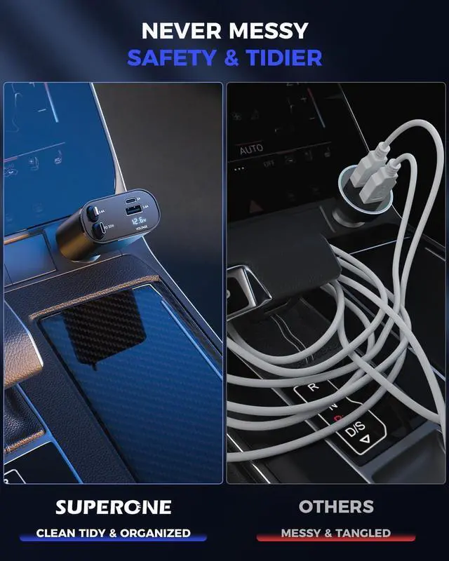 Alt view image 5 of 7 - Retractable Car Charger 4 in 1 Fast Car Phone Charger Adapter with Type C &  Cords Compatible with iPhone 16/15/14/13/12/11 Galaxy Pixel