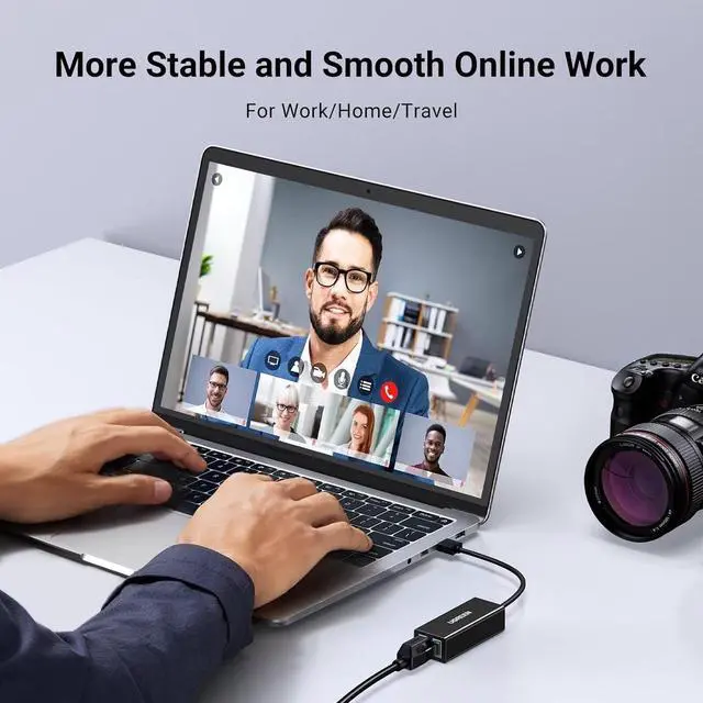 Alt view image 2 of 7 - USB to Ethernet Adapter 10/100 Mbps Network Adapter with AX88772D Chip RJ45 Wired LAN Dongle for Laptop Compatible with Nintendo Switch MacBook Chromebook Windows macOS Linux (Not for Wii)