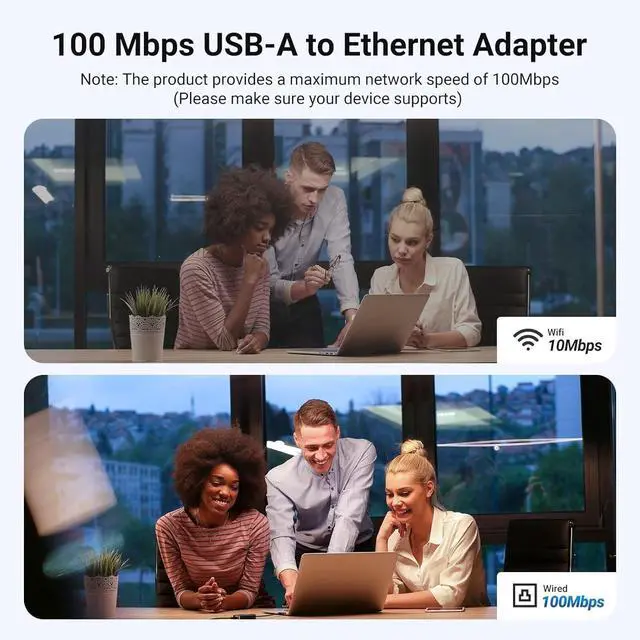 Alt view image 7 of 7 - USB to Ethernet Adapter 10/100 Mbps Network Adapter with AX88772D Chip RJ45 Wired LAN Dongle for Laptop Compatible with Nintendo Switch MacBook Chromebook Windows macOS Linux (Not for Wii)