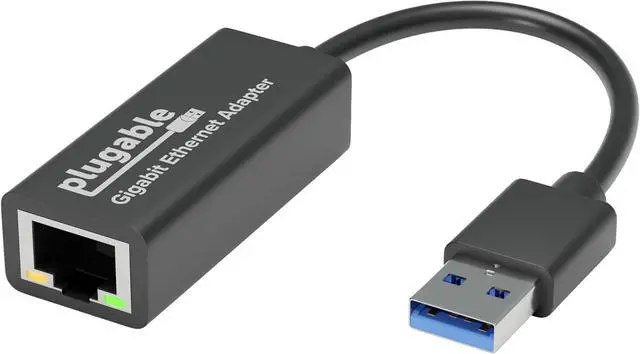 Main image of Plugable USB to Ethernet Adapter, USB 3.0 to Gigabit Ethernet, Supports Windows 11, 10, 8.1, 7, XP, Linux, Chrome OS