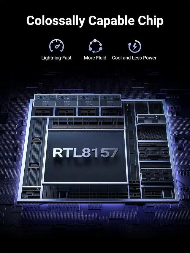 Alt view image 3 of 7 - USB C to Ethernet Adapter 5Gb Ethernet Adapter for Laptop Aluminum with Thermal Design Type C (Thunderbolt 5/4/3 Compatible) to RJ45 Network LAN Internet Compatible for MacBook Air/Pro XPS