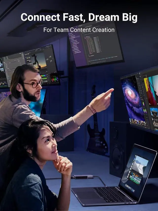 Alt view image 5 of 7 - USB C to Ethernet Adapter 5Gb Ethernet Adapter for Laptop Aluminum with Thermal Design Type C (Thunderbolt 5/4/3 Compatible) to RJ45 Network LAN Internet Compatible for MacBook Air/Pro XPS