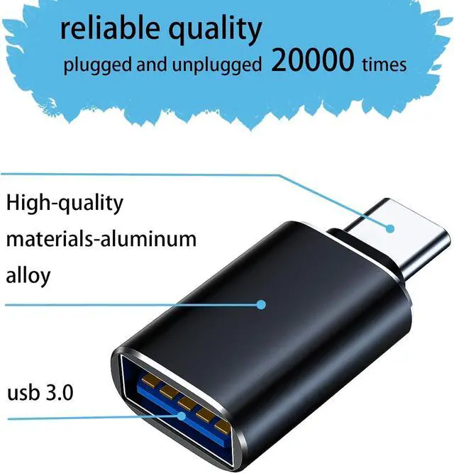 Alt view image 2 of 7 - SheraF 4 Pack USB to USB C OTG Adapter 2Pack Type C Female to A Male Charger Converter 2Pack USB C Male to USB 3.0 Female Adapter Thunderbolt 4 Converter iWatch 8 9 15 14 13 Pro Max