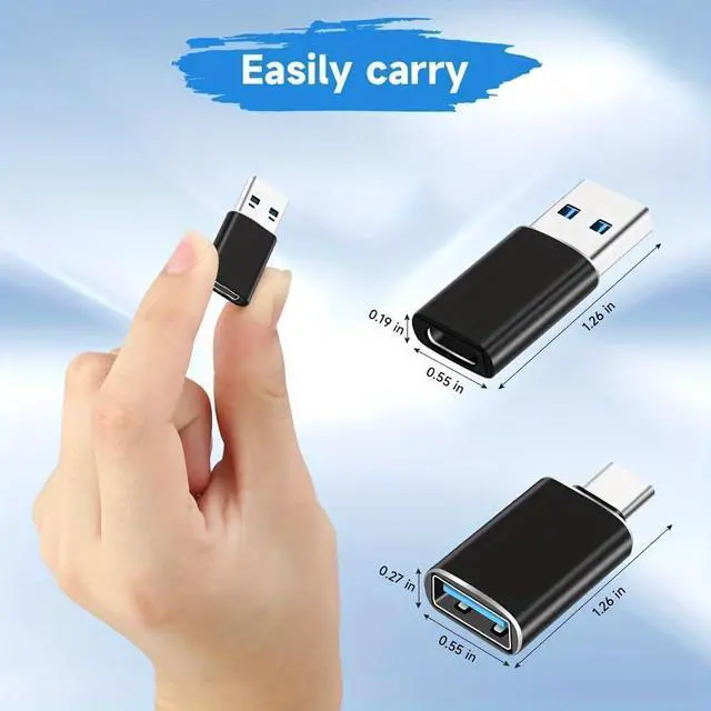 Alt view image 4 of 7 - SheraF 4 Pack USB to USB C OTG Adapter 2Pack Type C Female to A Male Charger Converter 2Pack USB C Male to USB 3.0 Female Adapter Thunderbolt 4 Converter iWatch 8 9 15 14 13 Pro Max