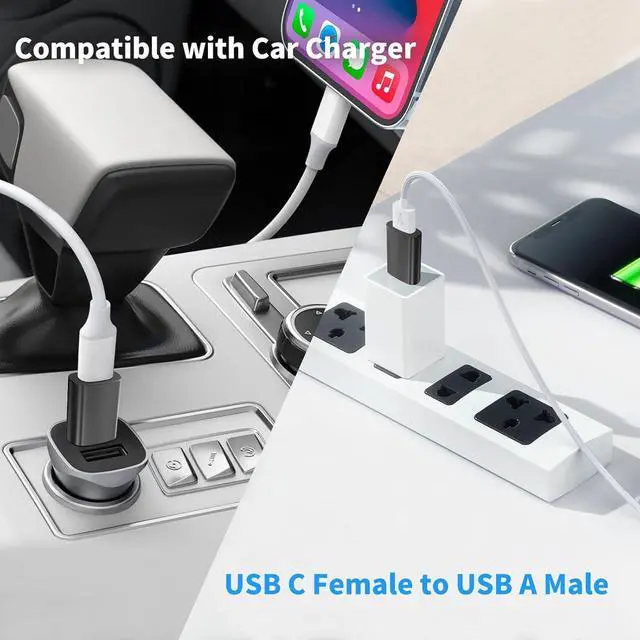 Alt view image 4 of 7 - 10PCS Upgraded USB 3.0 to USB C Adapter Compatible with  iPhone IPad Power Bank and More USB C Devices.