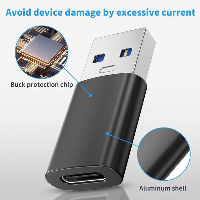 Alt view image 5 of 7 - 10PCS Upgraded USB 3.0 to USB C Adapter Compatible with  iPhone IPad Power Bank and More USB C Devices.