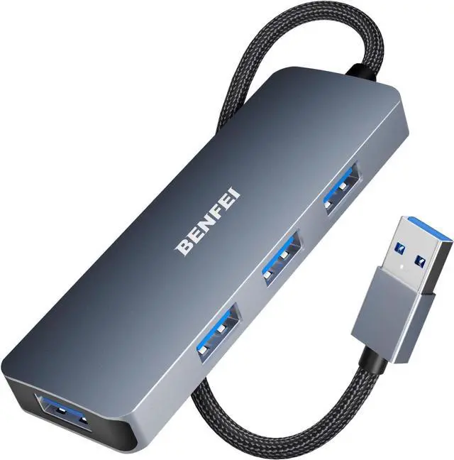 Main image of USB 3.0 Hub 4 Ports USB A Splitter Ultra-Slim Expander for Mouse Keyboard Flash Drive U Disk Printer Compatible with Laptop Desktop PC Xbox PS5 and More