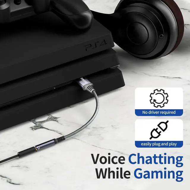 Alt view image 3 of 7 - USB to 3.5mm Jack Audio Adapter TRRS Female Headset Audio Jack Adapter USB-A to 3.5mm AUX Stereo Converter Compatible for PC Windows Laptop Mac Desktops Linux PS5 PS4 Docking Station