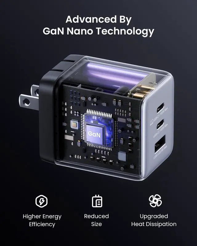 Alt view image 5 of 7 - 100W USB C Charger Block Fast Wall GaN Charger 3-Port Compact Foldable USB Power Adapter for MacBook Pro/Air  XPS iPad Pro iPhone Series Galaxy S25/S24 and More