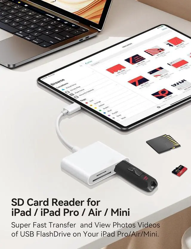 Alt view image 5 of 7 - USB C to SD Card Reader SD Card Adapter with SD MicroSD USB 3 Ports USBC Memory Card Reader for iPhone 15 16 iPad Mac MacBook Pro/Air Android and More USB-C/Type C Devices