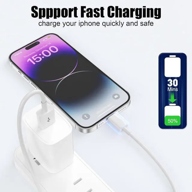 Alt view image 5 of 7 - Car  Carplay Cable 2-Pack 3FT Car Charger Cord [ MFi Certified] USB iPhone Fast Charging Cord for 14/13/12/11/13 Pro/13 Max/X/XS/XR/XS iPad Charger Car Charging Cable (White 3ft)