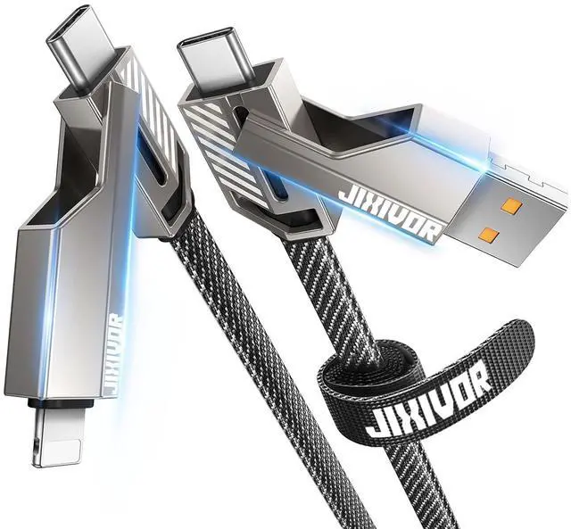 Main image of [One is Enough]4-in-1 USB C to Lightning Cable 60W High-Speed Charging & Fast Data Transfer CarPlay & Android Auto Support Multi Charger Cord Combo Lightning/Type C/USB A for iPhone//iPad 10FT