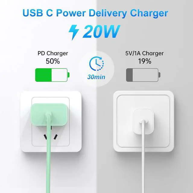 Alt view image 5 of 6 - Compatible with iPhone Charger Fast Charging 20W USB C Wall Charger with 3Pack 10FT USB C to Lightning Cable Phone Cable Fast Charging Compatible withi Phone 14/13/12/12 Pro Max/11