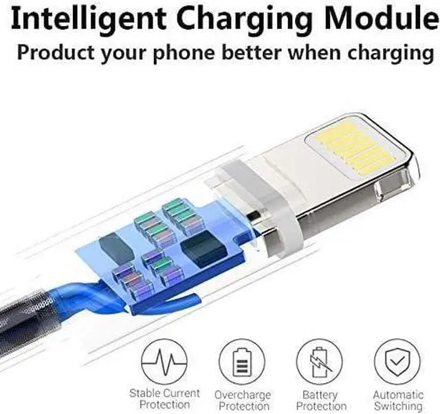Alt view image 2 of 7 - 4Pack [ MFi Certified] Charger Lightning to USB Charging Cable 6FT Cord Compatible iPhone 14/13/12/11 Pro/11/XS MAX/XR/8/7/6s Plus iPad Pro/Air/Mini iPod Touch