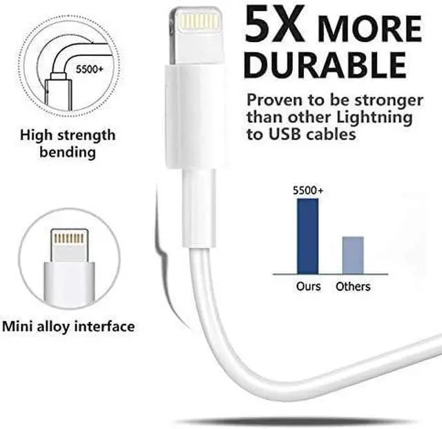 Alt view image 7 of 7 - 4Pack [ MFi Certified] Charger Lightning to USB Charging Cable 6FT Cord Compatible iPhone 14/13/12/11 Pro/11/XS MAX/XR/8/7/6s Plus iPad Pro/Air/Mini iPod Touch