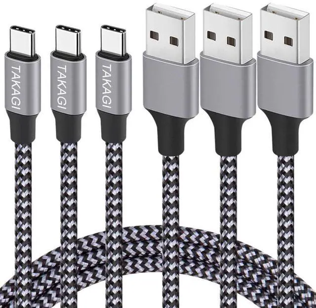 Main image of USB to USB C Cable (3Pack 6ft) USB A to Type C Cable Fast Charging Nylon Braided Data Sync Transfer Cord USB C Charger for iPhone 16 Pro Max/16 Plus/15 Pro Max/15 Plus/Galaxy S20 S10 Note 20