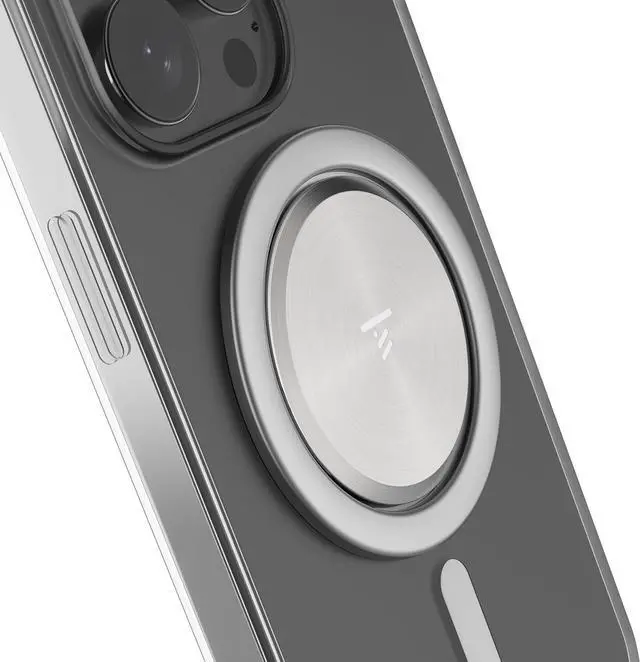 Main image of Ultra Thin Grip for MagSafe: One Hand Pop Stand 10x Expandable Space Grade Steel Removable for Wireless Charging. Half The Thickness Twice The Pop and More Bling Than A Ring.