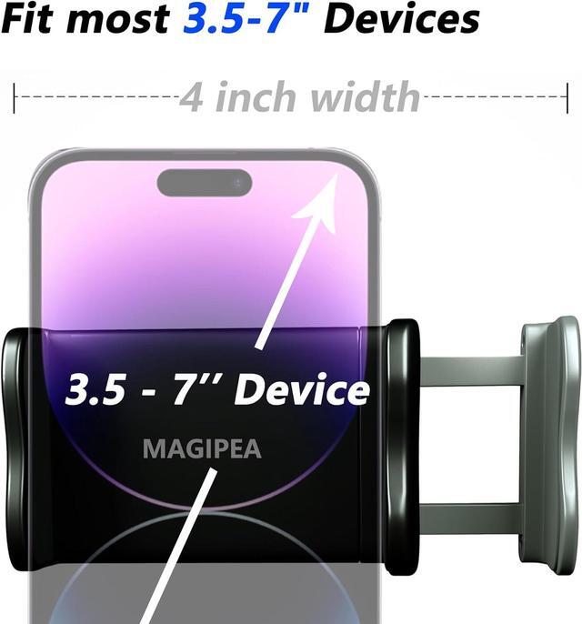 Alt view image 4 of 7 - Cell Phone Clip Bed Stand Holder with Grip Flexible Long Arm Gooseneck Bracket Mount Clamp for Desk Compatible with iPhone 14 Pro Max XR X 8 7 6 or Other 3.5-7 Devices (Black)
