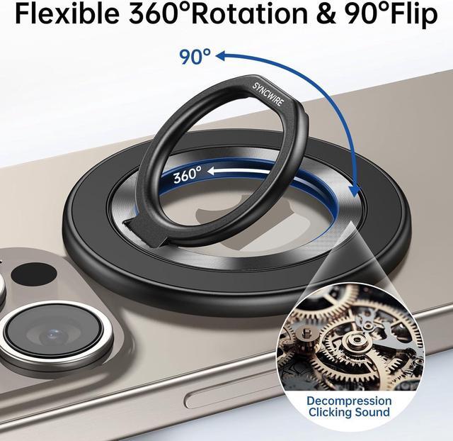 Alt view image 2 of 7 - Upgraded Magnetic Phone Ring Holder for MagSafe Magnetic Cell Phone Grip Stand Finger Ring Kickstand Two-Sided Magnetic Compatible with iPhone 16 Pro Max 15 14 13 12 MagSafe Accessories
