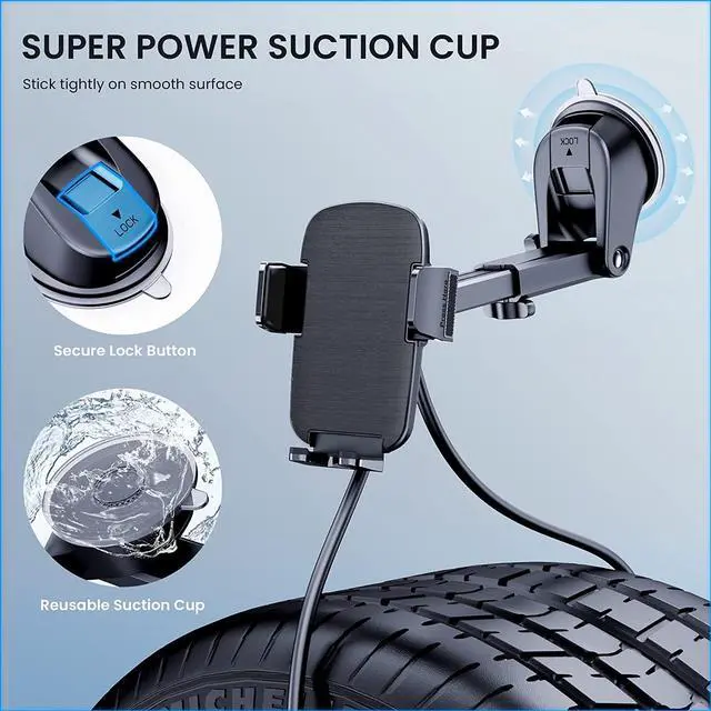 Alt view image 3 of 7 - Phone Mount for Car Phone Holder Car Phone Holder Mount Windshield Dashboard Air Vent Universal Automobile Mount Fit for All iPhone Android Smartphones