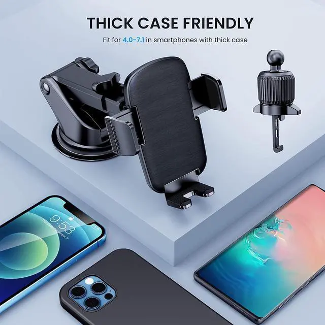 Alt view image 7 of 7 - Phone Mount for Car Phone Holder Car Phone Holder Mount Windshield Dashboard Air Vent Universal Automobile Mount Fit for All iPhone Android Smartphones