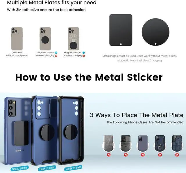 Alt view image 7 of 7 - Magnetic Phone Mount for Car  Industrial Suction Cup Dashboard & Windshield Holder with Telescopic Arm 6 Strong Magnets  Universal Fit for iPhone & Android (Metal Plate Required)