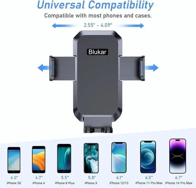 Alt view image 7 of 7 - Car Phone Holder Mount, Super Stable Air Vent Cell Phone Car Mount with 2025 Metal Hook Clip, 360° Rotation,One Button Release for iPhone, Samsung, Google, and All Other Smartphones