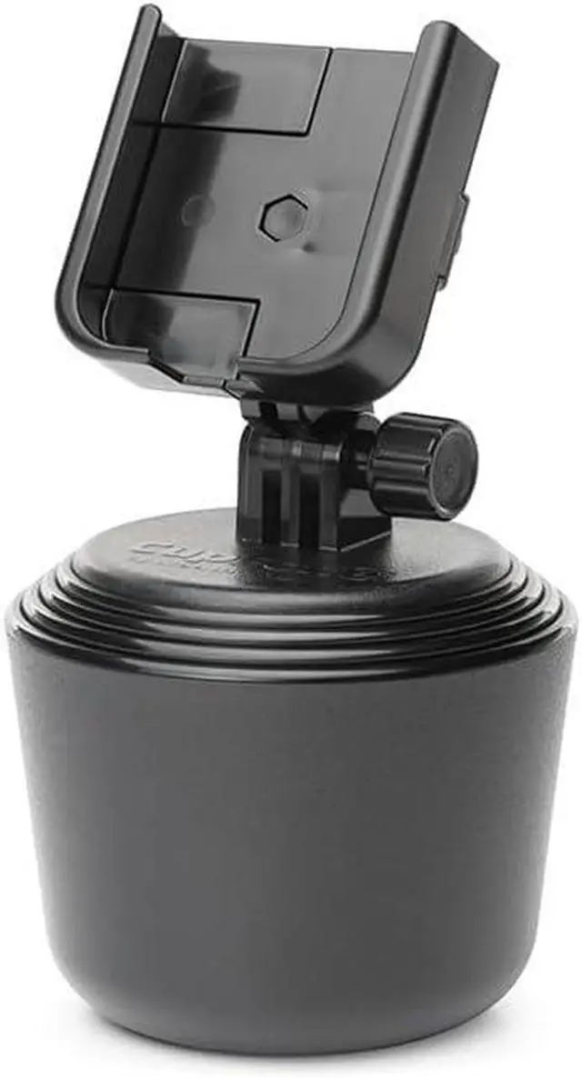 Alt view image 5 of 7 - CupFone C Adjustable Universal Cup Holder Phone Mount Accessory for Car C Compatible with iPhone & Other Smartphones C Open Access Design for Cell Phone Charging - Black Plastic Knobs