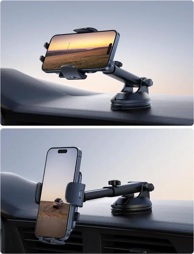 Alt view image 7 of 7 - Car Phone Holder - [Strongest Military-Grade Suction Cup] 360 Rotation Phone Holders for Your Car Quick Release Adjustable Car Phone Mount Dashboard for iPhone 16 Galaxy Smartphone Truck