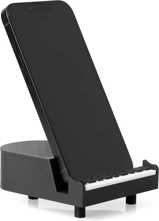 Main image of Piano Phone Stand - Fancy Phone Holder for Bed Office - Large Cell Phone Stand Holds 8 cm Wide Phones for Piano Players Music Lovers - Sturdy Desk Phone Stand