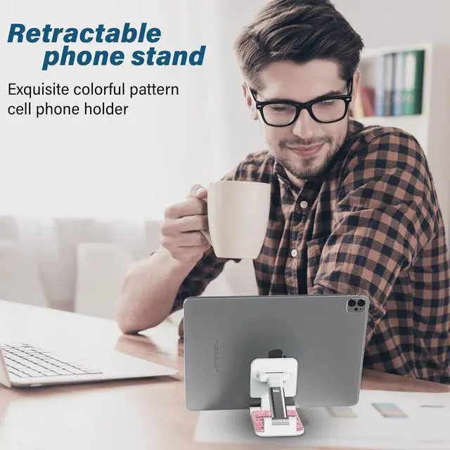 Alt view image 2 of 7 - Desk Cell Phone Stand - Adjustable Angle-iPad Holder Universal Compatible Phone Holder for Desk