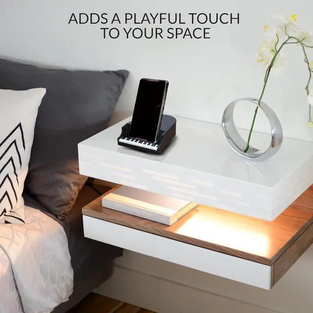 Alt view image 5 of 5 - Piano Phone Stand - Fancy Phone Holder for Bed Office - Large Cell Phone Stand Holds 8 cm Wide Phones for Piano Players Music Lovers - Sturdy Desk Phone Stand