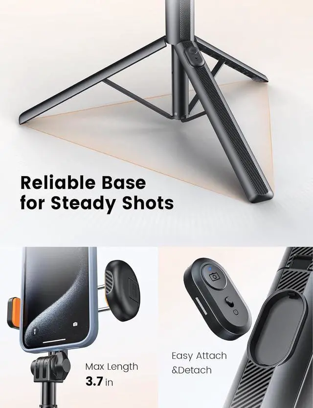 Alt view image 3 of 7 - 71 Phone Tripod NT79 Extendable Selfie Stick for Cell PhoneCamera Tripod Stand with Remote for Video Recording Phone Holder Tripod Compatible with iPhone Android Camera