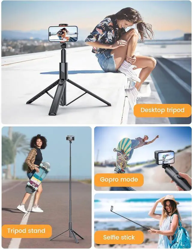Alt view image 5 of 7 - 71 Phone Tripod NT79 Extendable Selfie Stick for Cell PhoneCamera Tripod Stand with Remote for Video Recording Phone Holder Tripod Compatible with iPhone Android Camera