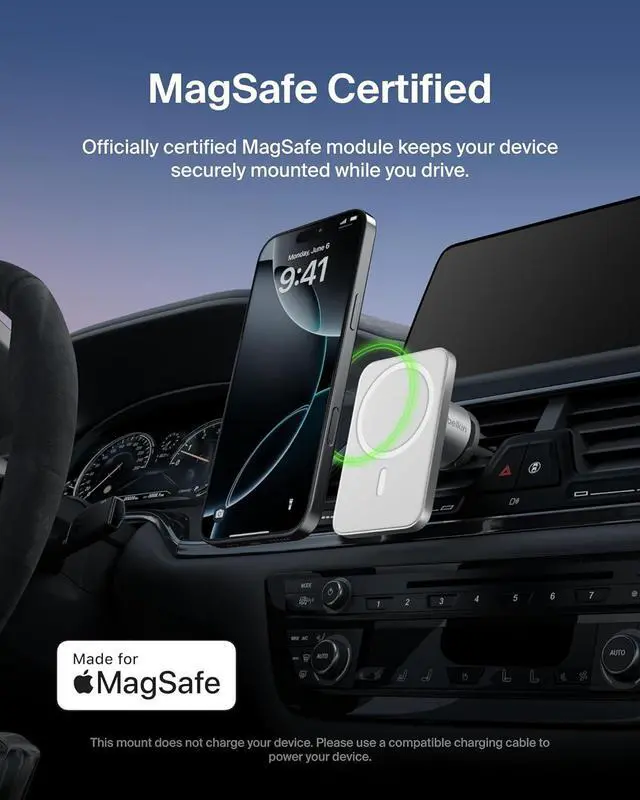 Alt view image 2 of 7 - MagSafe Vent Mount Pro MagSafe iPhone Mount For Car - Silver