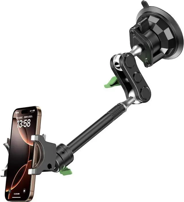 Main image of Car Phone Holder Ultra-Durable Mteal Phone Holders for Your Car 360 Rotation Cell Phone Car Mount for Windshield Suction Cup Car Phone Mount for iPhone  All Smartphone