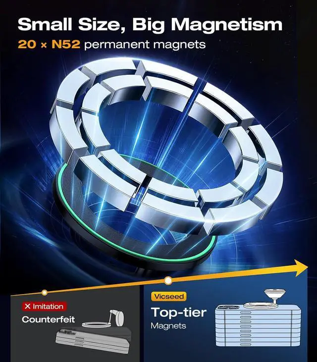 Alt view image 3 of 7 - [2025 Upgrade for MagSafe Car Mount [Military-Grade] [High & Low Temp Resistance] Magnetic Phone Holder for Car Dashboard 360 Rotatable Car Phone Holder Mount for iPhone 16 Pro Max 15 14 13