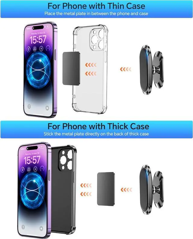 Alt view image 5 of 7 - Universal Car Phone Mount Magnetic - All-Metal Car Mount for Smartphone & GPS - Cell Phone Holder for Car Dashboard. +100 to Safeness & Comfort