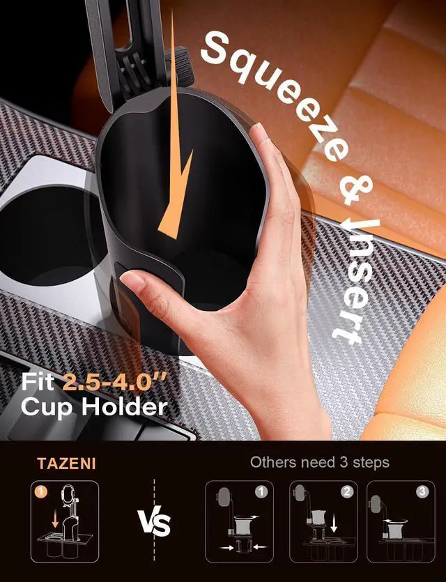 Alt view image 4 of 7 - 2-in-1 Cup Holder Cell Phone Holder for Your Car Bottle Friendly Cup Cell Phone Holder Mount for Car Height Adjustable Sturdy Fit 4-7 inches Phones