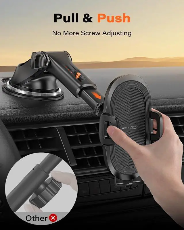 Alt view image 2 of 7 - Suction Cup Phone Mount Universal Phone Holders for Your Car Windshield/Dashboard/Window Cell Phone Holder Car with Sticky Gel Pad Compatible with iPhone  All Cellphone