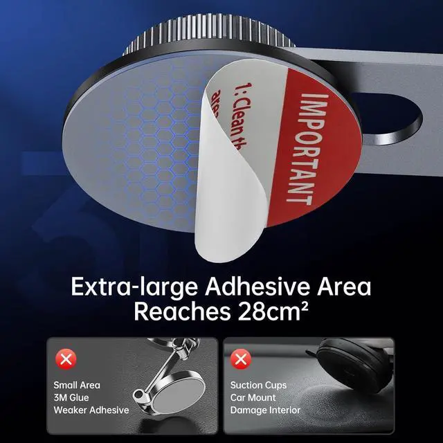 Alt view image 2 of 7 - Fits MagSafe Car Mount for Universal Dashboard Tesla Screen Magnetic Phone Holder for Car Foldable Aluminum Alloy Arm Super Stable Car Mount for iPhone 16 Pro Max 15 14 13 12&All Phones