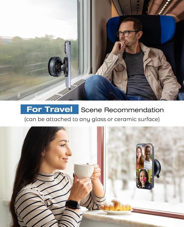 Alt view image 7 of 7 - Upgraded 360 Adjustable Vacuum Magnetic Suction Cup Phone Mount Hands-Free Suction Cup Phone Holder for Car/Gym/Mirror/Smooth Surface Compatible with iPhone Android and All Smartphones