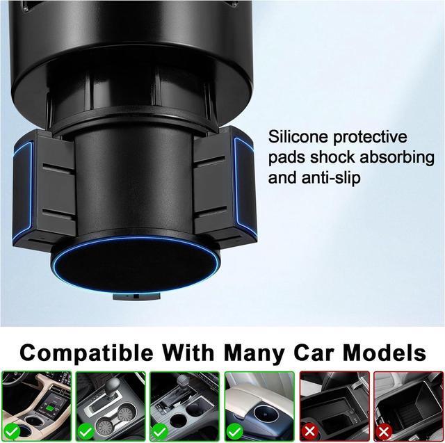 Alt view image 6 of 7 - Car Cup Holder Expander Adjustable Base with Phone Mount 360 Rotation Cup Holder Cell Phone Holder for Car Compatible with iPhone All Smartphones