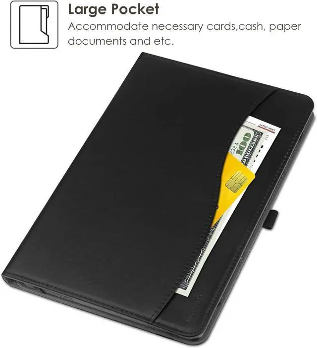 Alt view image 2 of 6 - Universal 9 9.7 10.1 10.2 10.5 10.9 11 Tablet Case Multi-Viewing Angels Stand Folio Case Cover with Handstrap for for iPad  Other 9-11 inch Tablet Black