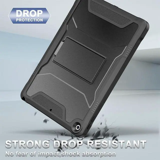 Alt view image 5 of 7 - Case for iPad 9th/8th/7th Generation 10.2-Inch (2021/2020/2019 Release) with Built-in Screen Protector and Kickstand Rugged Full Body Protective Cover for  iPad 10.2 Inch - Black