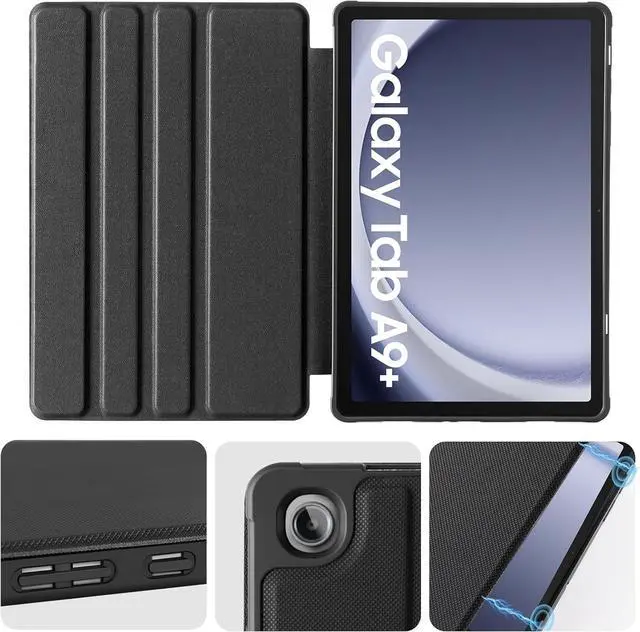 Alt view image 5 of 7 - Case for  Galaxy Tab A9 Plus 10.9-inch 2023 Multi-Viewing Angles All New PU Leather Smart Cover with Auto Sleep Wake Feature for  Galaxy Tab A9 + Tablet
