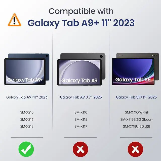 Alt view image 2 of 7 - Case for Galaxy Tab A9+/A9 Plus 11 inch 2023 Slim Stand Protective Smart Cover with Hard PC Translucent Back Shell for Tab A9 Plus Tablet (SM-X210/X216/X218) Auto Wake/Sleep Black
