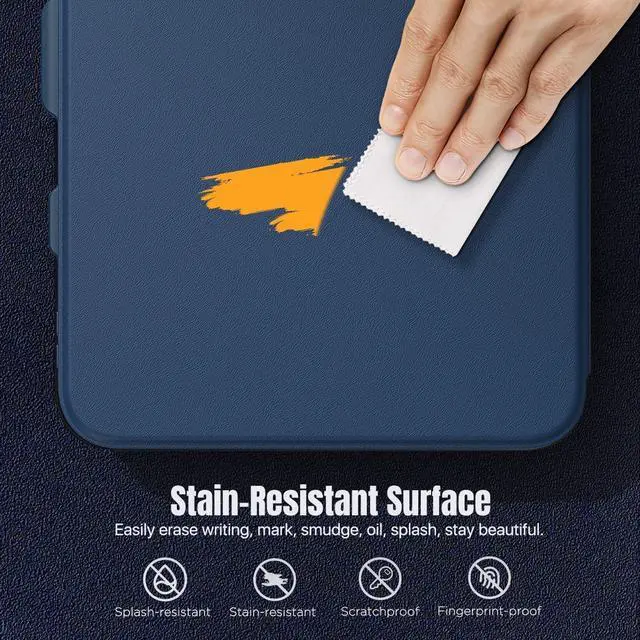 Alt view image 7 of 7 - for iPad 11-inch (A16) 11th Generation Case 2025/ iPad 10th Generation Case with Pencil Holder 2022 10.9 inch Built-in Screen Protector Clear Back Multi Angle Viewing Stand Navy Blue