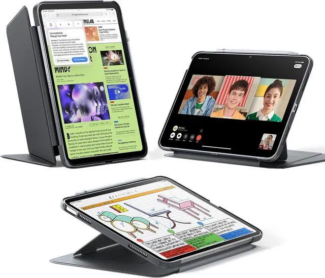 Main image of for iPad (A16) 11th Generation Case iPad (A16) 11th/10th Gen Case (2025/2022) Vertical Stand Cover Multi Stand Angles Ultra-Stable Cover Flip Series Black